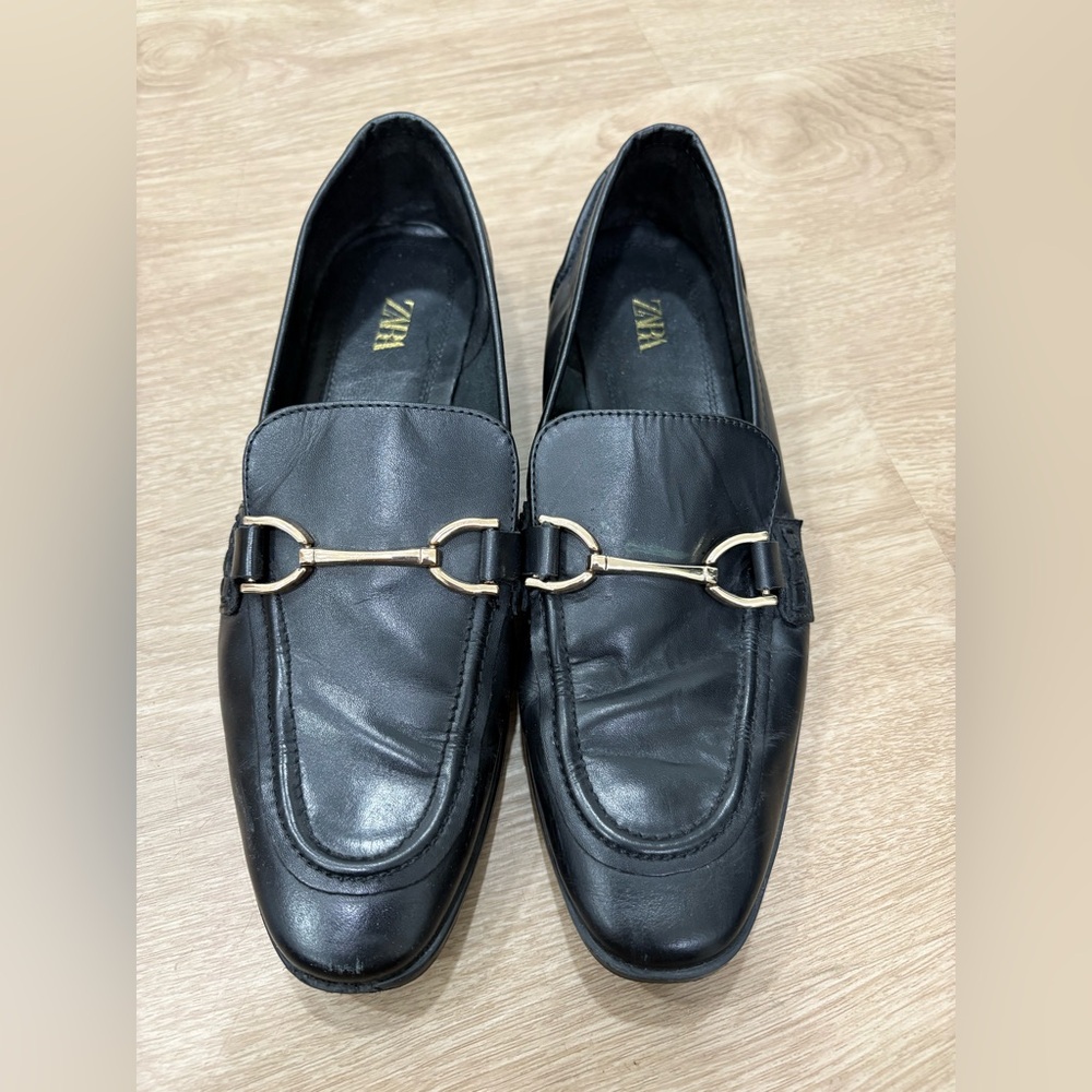 Zara black loafers